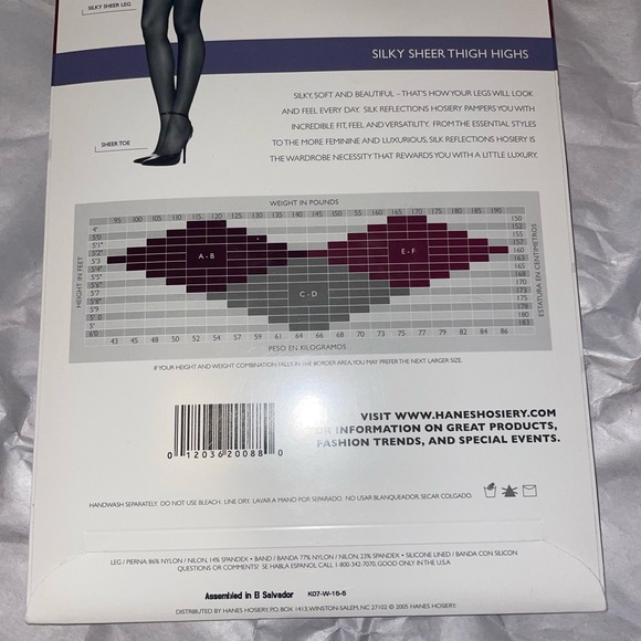 Hanes Silk Reflections - Silky Sheer Thigh Highs - Size EF - 720 - Picture 4 of 4